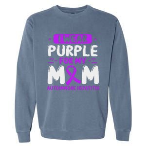 Autoimmune Hepatitis Awareness Mom Purple Ribbon Mama Mother Garment-Dyed Sweatshirt