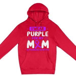 Autoimmune Hepatitis Awareness Mom Purple Ribbon Mama Mother Premium Pullover Hoodie