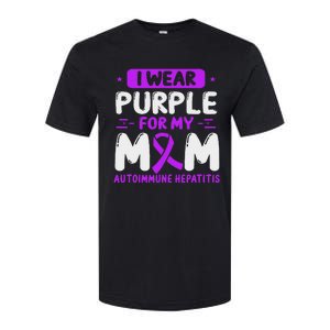 Autoimmune Hepatitis Awareness Mom Purple Ribbon Mama Mother Softstyle CVC T-Shirt