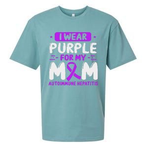 Autoimmune Hepatitis Awareness Mom Purple Ribbon Mama Mother Sueded Cloud Jersey T-Shirt