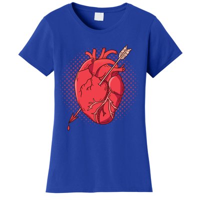 Anatomical Heart Arrow Anatomy Valentine Love Meme Nurse Funny Gift Women's T-Shirt