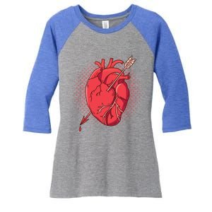 Anatomical Heart Arrow Anatomy Valentine Love Meme Nurse Funny Gift Women's Tri-Blend 3/4-Sleeve Raglan Shirt