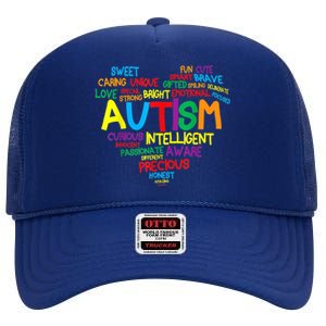 Autism Heart Autism Awareness Proud Autism Mom Family Gift High Crown Mesh Back Trucker Hat