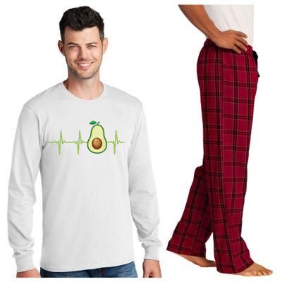 Avocado Heartbeat Avocado Gift Vegan Women Long Sleeve Pajama Set