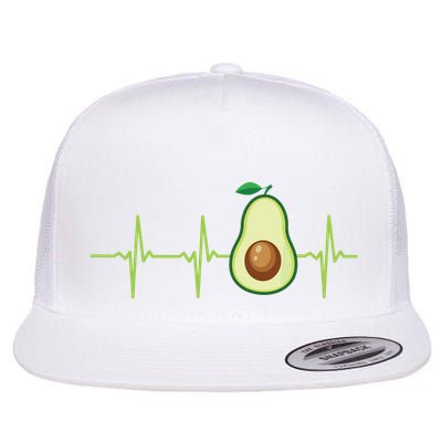 Avocado Heartbeat Avocado Gift Vegan Women Flat Bill Trucker Hat