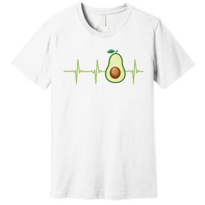 Avocado Heartbeat Avocado Gift Vegan Women Premium T-Shirt