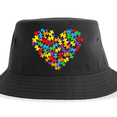 Autism Heart Autism puzzle proud Autism Mom Sustainable Bucket Hat