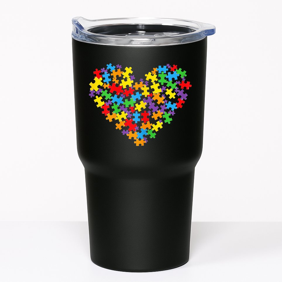Autism Heart Autism puzzle proud Autism Mom Tumbler