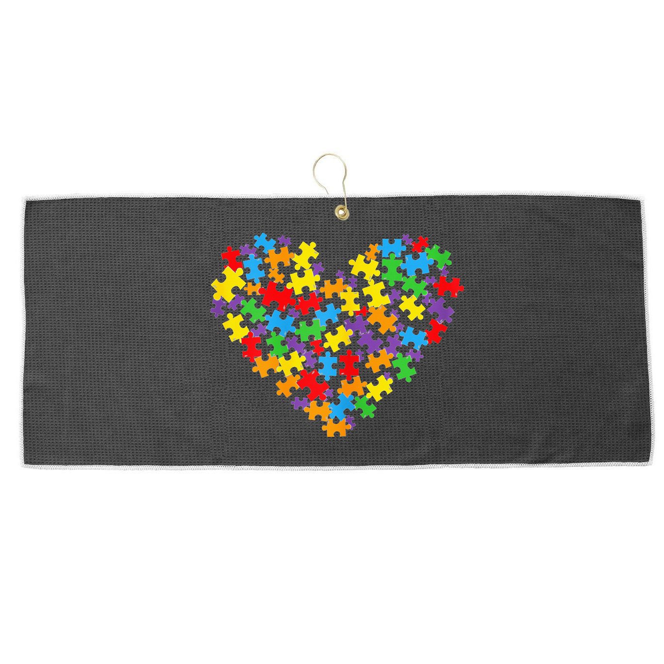 Autism Heart Autism puzzle proud Autism Mom Large Microfiber Waffle Golf Towel