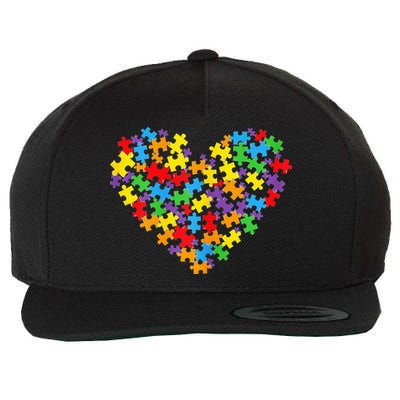 Autism Heart Autism puzzle proud Autism Mom Wool Snapback Cap