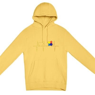 Autism Heartbeat Autism Awareness Premium Pullover Hoodie