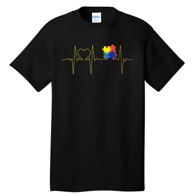 Autism Heartbeat Autism Awareness Tall T-Shirt