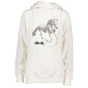 Arabian Horse Womens Funnel Neck Pullover Hood