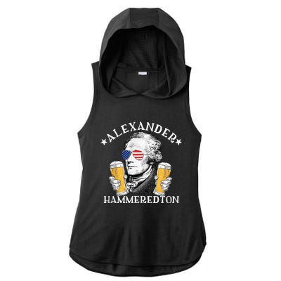 Alexander Hammeredton Alexander Hamilton Beer Drinking Party Ladies PosiCharge Tri-Blend Wicking Draft Hoodie Tank