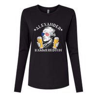 Alexander Hammeredton Alexander Hamilton Beer Drinking Party Womens Cotton Relaxed Long Sleeve T-Shirt