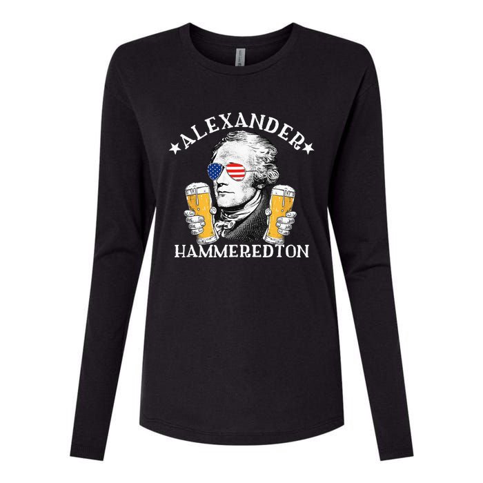 Alexander Hammeredton Alexander Hamilton Beer Drinking Party Womens Cotton Relaxed Long Sleeve T-Shirt