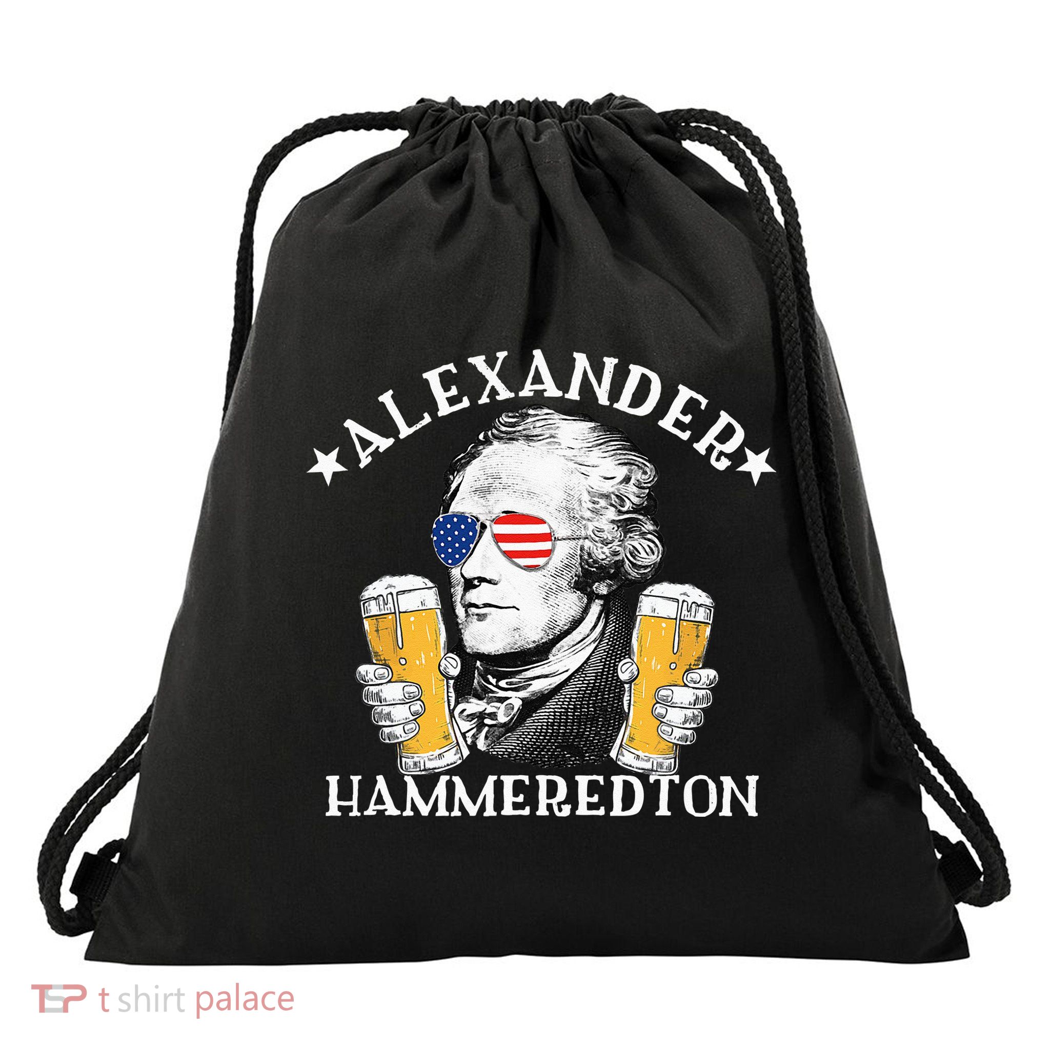 Alexander Hammeredton Alexander Hamilton Beer Drinking Party Drawstring Bag