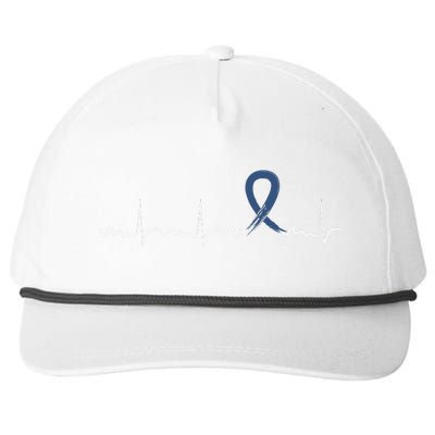 ALS Heartbeat ALS Blue Ribbon Awareness Snapback Five-Panel Rope Hat