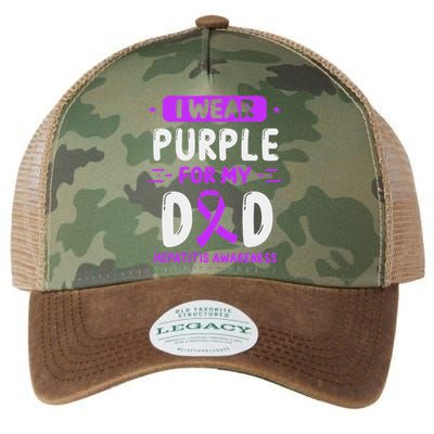 Autoimmune Hepatitis Awareness Dad Purple Ribbon Papa Father Legacy Tie Dye Trucker Hat