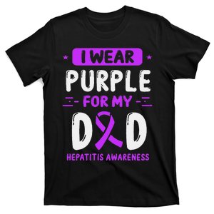 Autoimmune Hepatitis Awareness Dad Purple Ribbon Papa Father T-Shirt