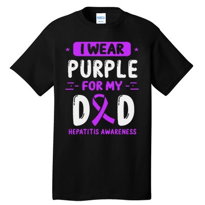 Autoimmune Hepatitis Awareness Dad Purple Ribbon Papa Father Tall T-Shirt