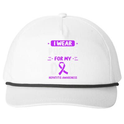 Autoimmune Hepatitis Awareness Dad Purple Ribbon Papa Father Snapback Five-Panel Rope Hat