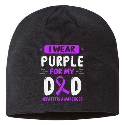 Autoimmune Hepatitis Awareness Dad Purple Ribbon Papa Father Sustainable Beanie