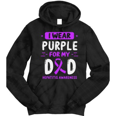 Autoimmune Hepatitis Awareness Dad Purple Ribbon Papa Father Tie Dye Hoodie