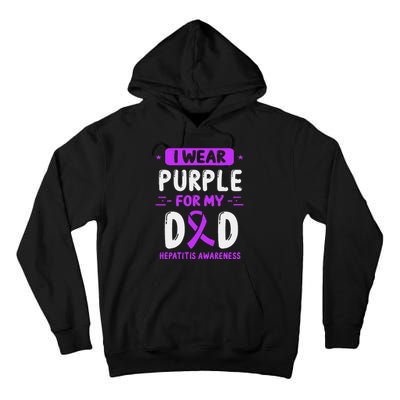 Autoimmune Hepatitis Awareness Dad Purple Ribbon Papa Father Tall Hoodie