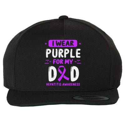 Autoimmune Hepatitis Awareness Dad Purple Ribbon Papa Father Wool Snapback Cap