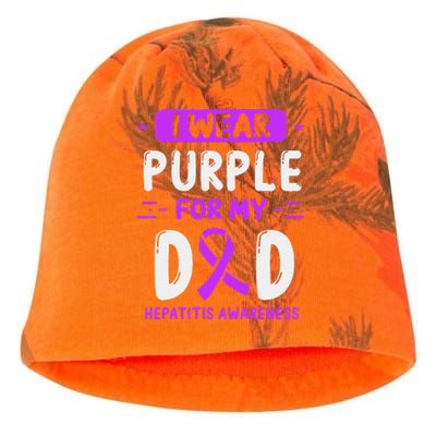 Autoimmune Hepatitis Awareness Dad Purple Ribbon Papa Father Kati - Camo Knit Beanie