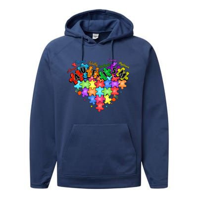 Autism Heart Autism Awareness Month Advocate Performance Fleece Hoodie