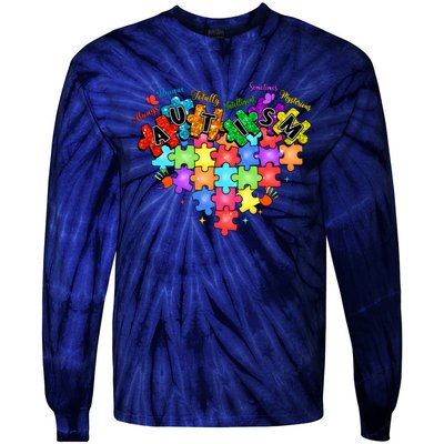 Autism Heart Autism Awareness Month Advocate Tie-Dye Long Sleeve Shirt