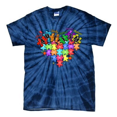 Autism Heart Autism Awareness Month Advocate Tie-Dye T-Shirt