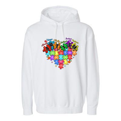 Autism Heart Autism Awareness Month Advocate Garment-Dyed Fleece Hoodie