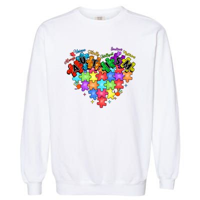 Autism Heart Autism Awareness Month Advocate Garment-Dyed Sweatshirt