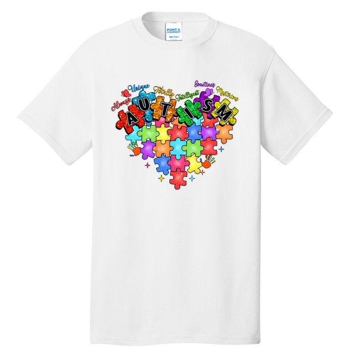 Autism Heart Autism Awareness Month Advocate Tall T-Shirt