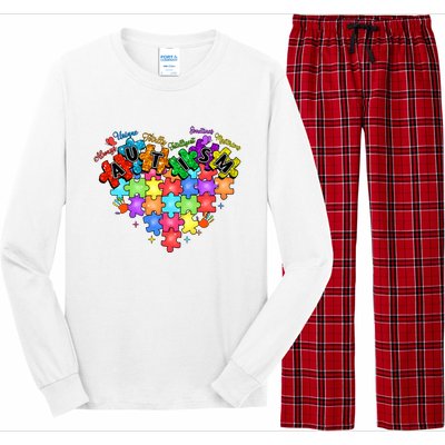 Autism Heart Autism Awareness Month Advocate Long Sleeve Pajama Set