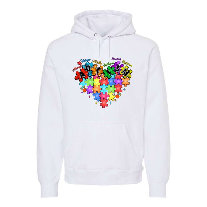 Autism Heart Autism Awareness Month Advocate Premium Hoodie