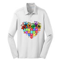 Autism Heart Autism Awareness Month Advocate Silk Touch Performance Long Sleeve Polo