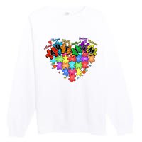 Autism Heart Autism Awareness Month Advocate Premium Crewneck Sweatshirt