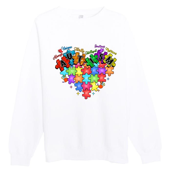 Autism Heart Autism Awareness Month Advocate Premium Crewneck Sweatshirt