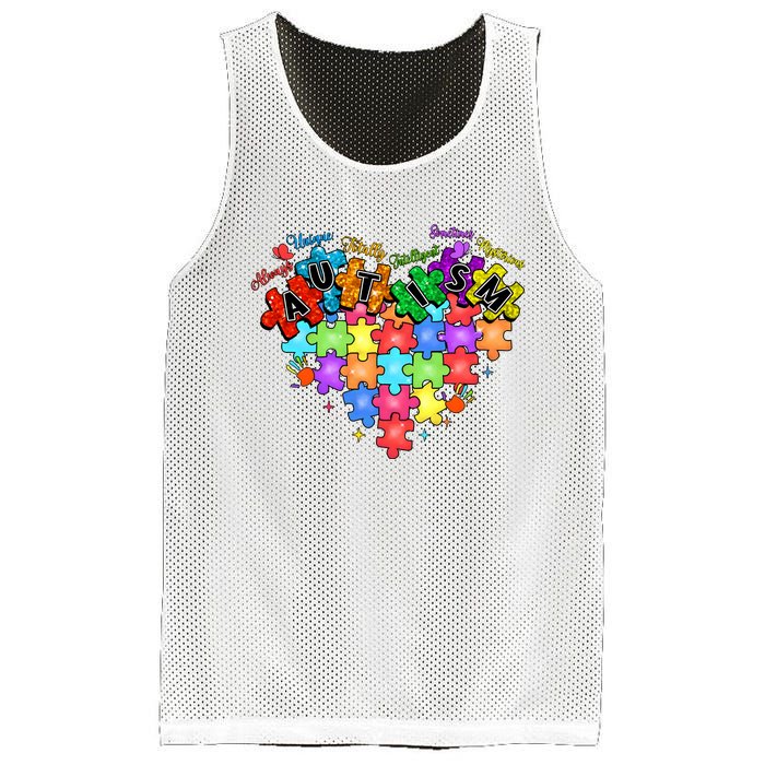 Autism Heart Autism Awareness Month Advocate Mesh Reversible Basketball Jersey Tank