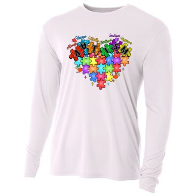 Autism Heart Autism Awareness Month Advocate Cooling Performance Long Sleeve Crew