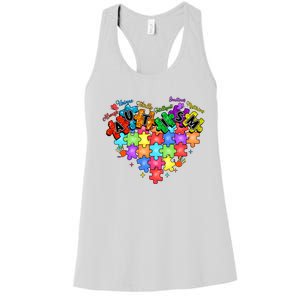 Autism Heart Autism Awareness Month Advocate Women's Racerback Tank