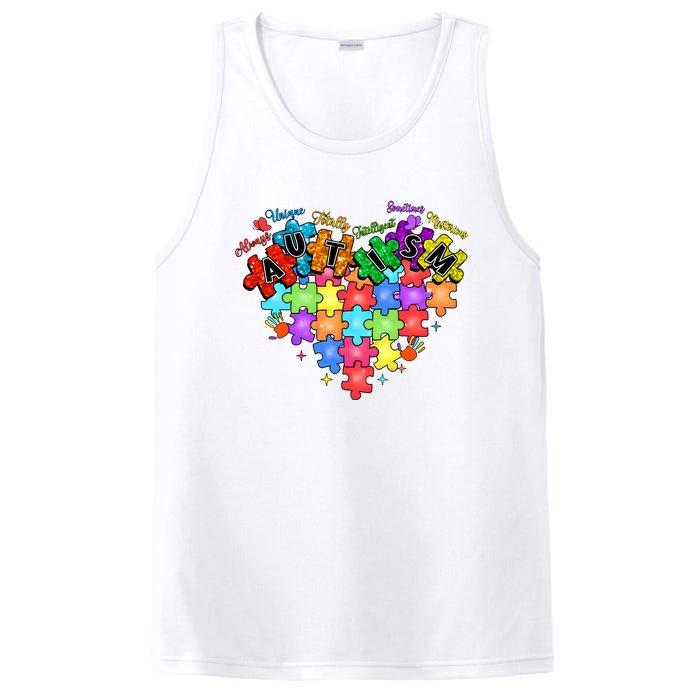 Autism Heart Autism Awareness Month Advocate PosiCharge Competitor Tank