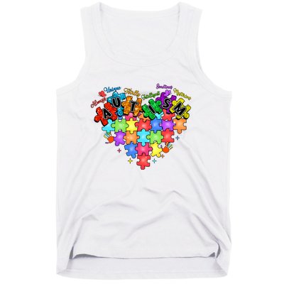 Autism Heart Autism Awareness Month Advocate Tank Top