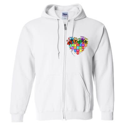 Autism Heart Autism Awareness Month Advocate Full Zip Hoodie