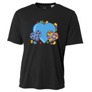 Autism Hearts Autism Awareness Puzzle Gift Cooling Performance Crew T-Shirt