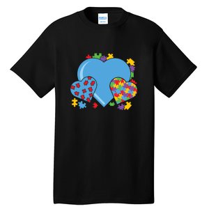 Autism Hearts Autism Awareness Puzzle Gift Tall T-Shirt